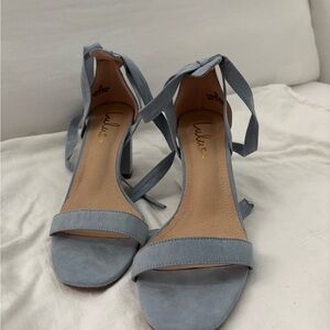 Lulu's Soft Blue Tie-Up Heels